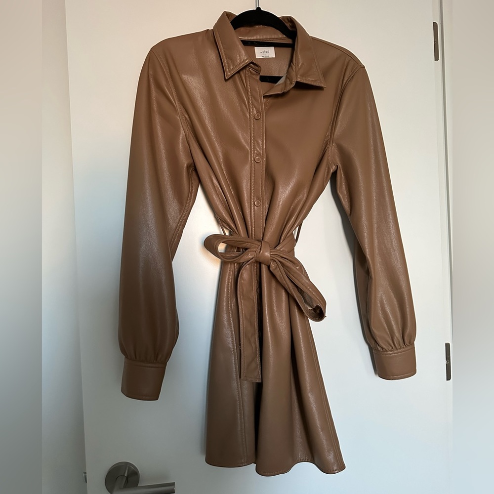WILFRED - vegan leather shirt dress